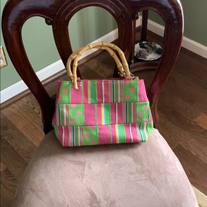 Pink green blue yellow and white purse by tianni